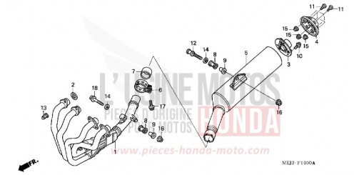 SILENCIEUX D'ECHAPPEMENT CB1300F13 de 2003